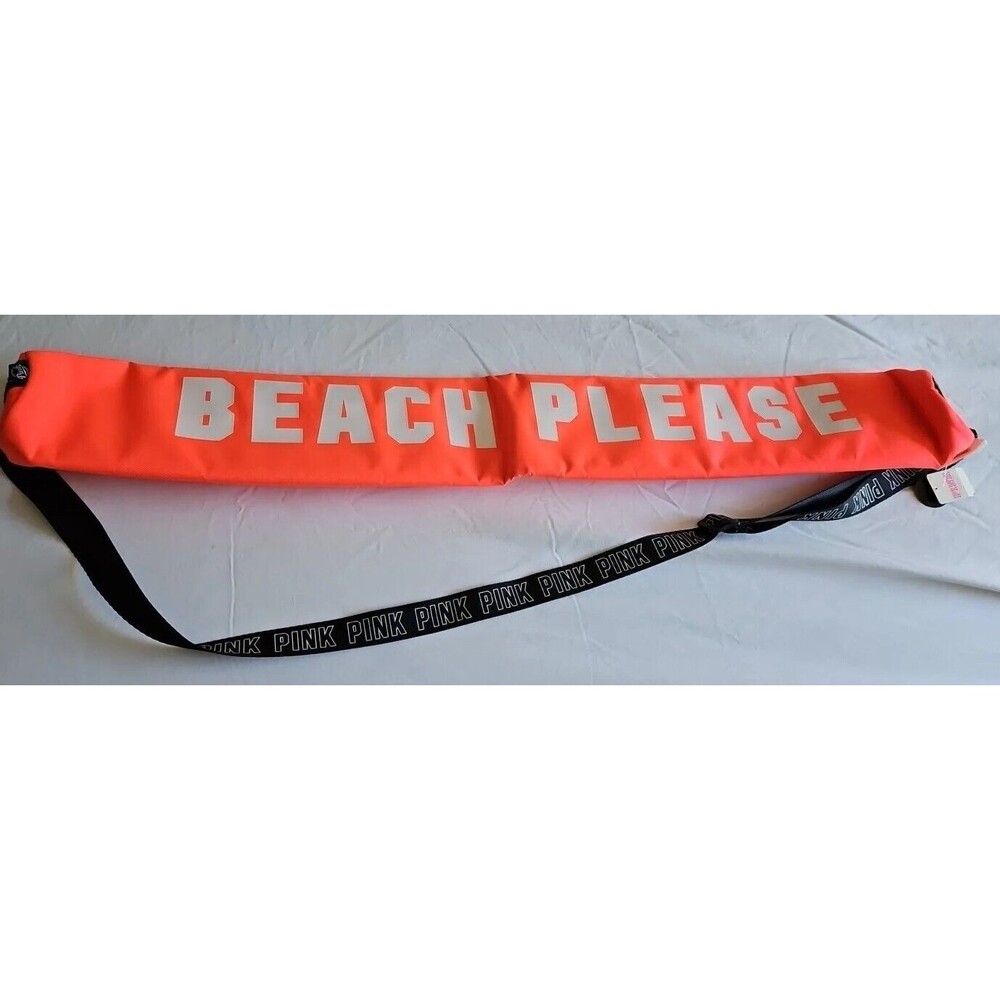 NWT Victoria's Secret PINK "Beach Please" Sling Bag Cooler Neon Coral Fit 6 Cans